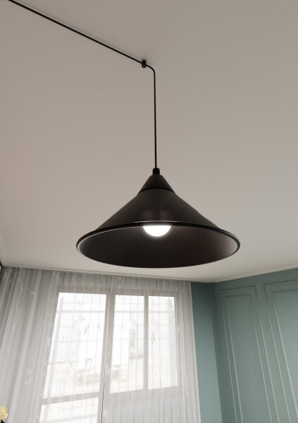 Luster na lanku ABRAMO 1xE27/15W/230V čierna