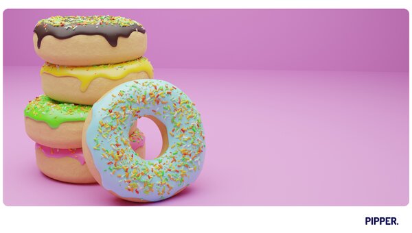 PIPPER. Samolepiaca textilná tapeta - Donuts 4