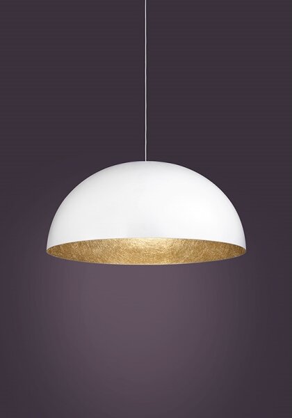 Luster na lanku SFERA 1xE27/60W/230V pr. 35 cm biela/zlatá