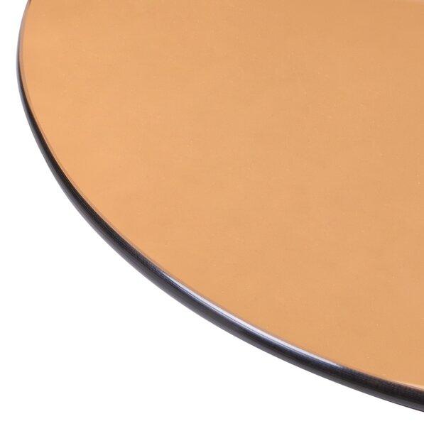 Odkladací stolík hnedý tvrdené sklo 57 x 45 cm s kolieskami tvar písmena C moderný minimalistický štýl obývacia izba