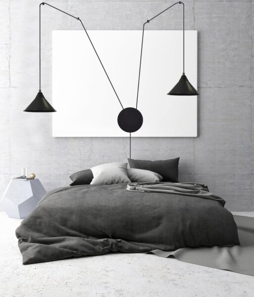 Luster na lanku ABRAMO 2xE27/15W/230V čierna