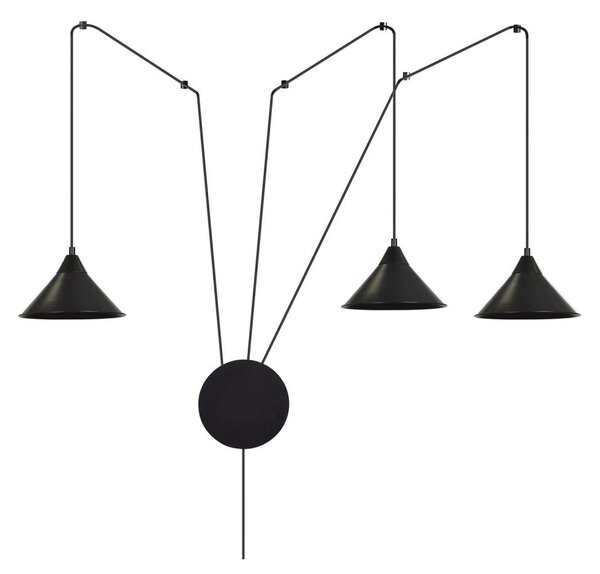 Luster na lanku ABRAMO 3xE27/15W/230V čierna
