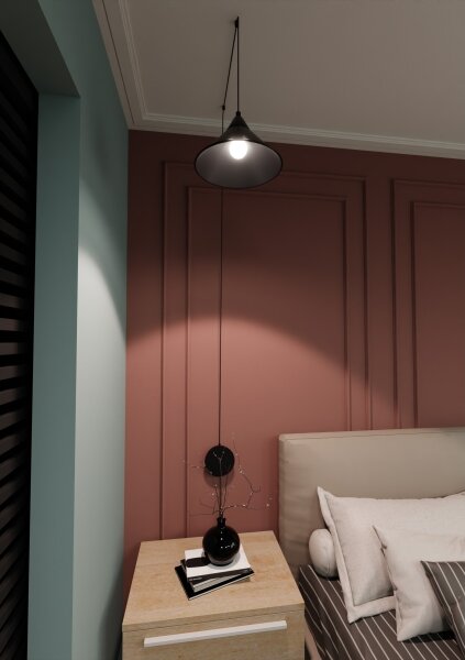 Luster na lanku ABRAMO 1xE27/15W/230V čierna