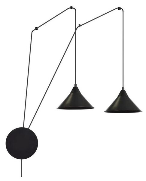 Luster na lanku ABRAMO 2xE27/15W/230V čierna