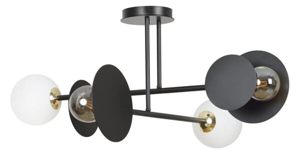Luster na tyči MINERVA 2xE27/15W + 2xE14/10W/230V čierna