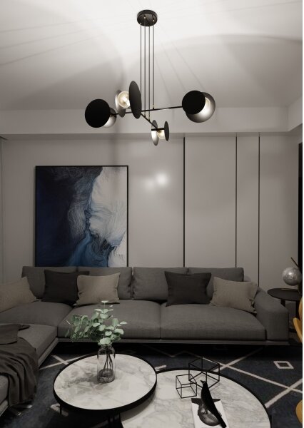 Luster na lanku IDEA 4xE27/15W/230V čierna