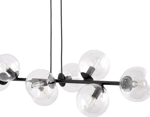 Luster na lanku ROSSI 8xE14/10W/230V čierna/číra