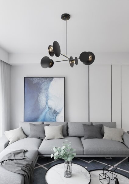 Luster na lanku IDEA 4xE27/15W/230V čierna