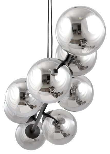 Luster na lanku ROSSI 6xE14/10W/230V čierna/šedá