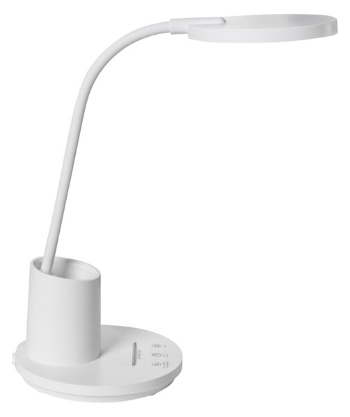 Stolná LED lampa biela syntetický materiál 3 režimy teploty svetla so stmievačom dotyková nastaviteľná kancelária