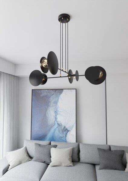 Luster na lanku IDEA 4xE27/15W/230V čierna