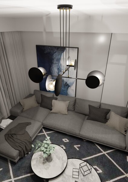 Luster na lanku IDEA 4xE27/15W/230V čierna