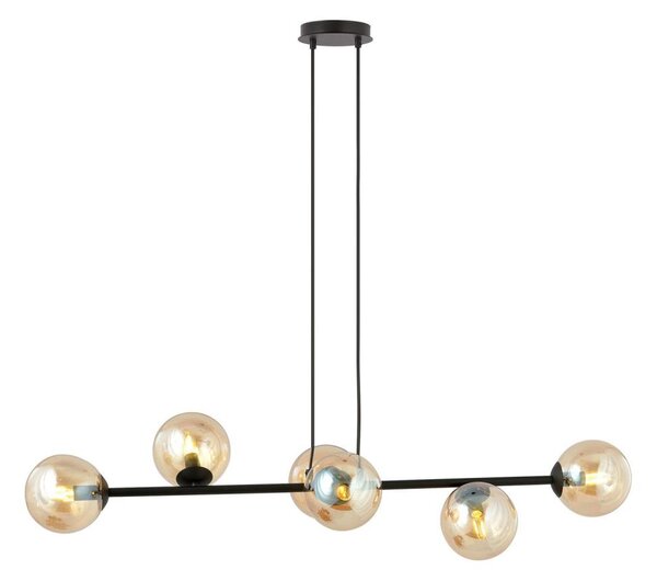Luster na lanku ROSSI 6xE14/10W/230V čierna/béžová