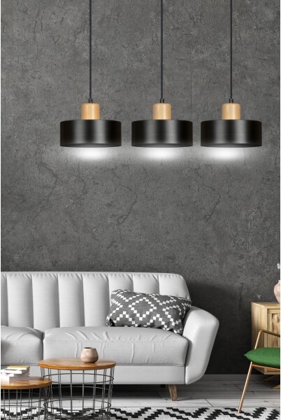 Luster na lanku TORIN 3xE27/15W/230V čierna