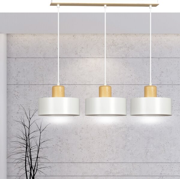 Luster na lanku TORIN 3xE27/15W/230V biela