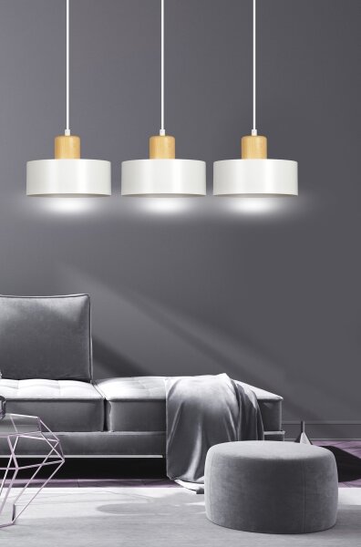 Luster na lanku TORIN 3xE27/15W/230V biela
