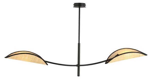 Luster na tyči LOTUS 2xE14/10W/230V čierna/béžová