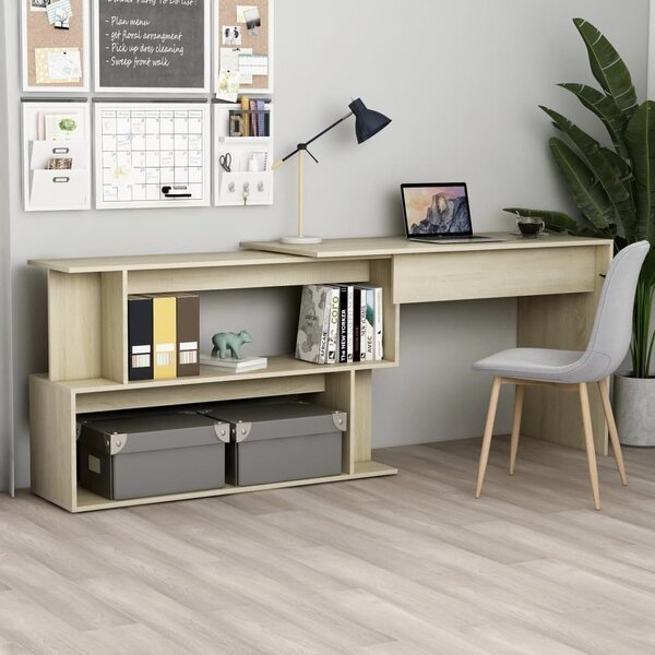Maison Exclusive - Rohový písací stôl Sonoma dub 200x50x76 cm drevený materiál