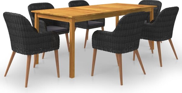 Maison Exclusive – 7-dielna záhradná jedálenská súprava, čierna