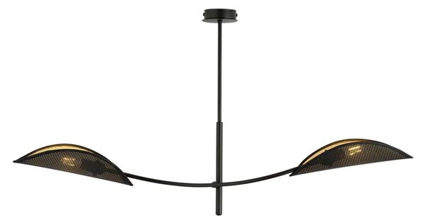 Luster na tyči LOTUS 2xE14/10W/230V čierna/zlatá