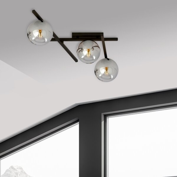 Stropné svietidlo SMART 3xE14/10W/230V čierna/šedá