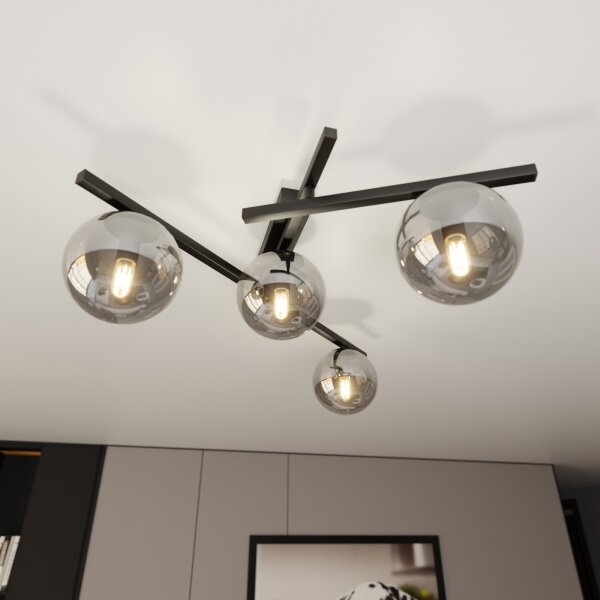 Stropné svietidlo SMART 4xE14/10W/230V čierna/šedá