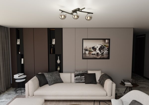 Stropné svietidlo SMART 3xE14/10W/230V čierna/šedá