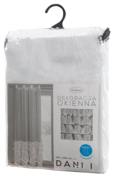 ZÁCLONA NA KRÚŽKOCH DANI1 140X250 CM BIELA
