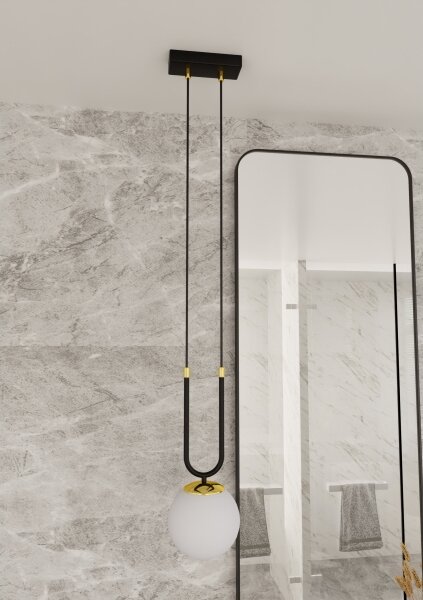 Luster na lanku GLAM 1xE14/10W/230V čierna