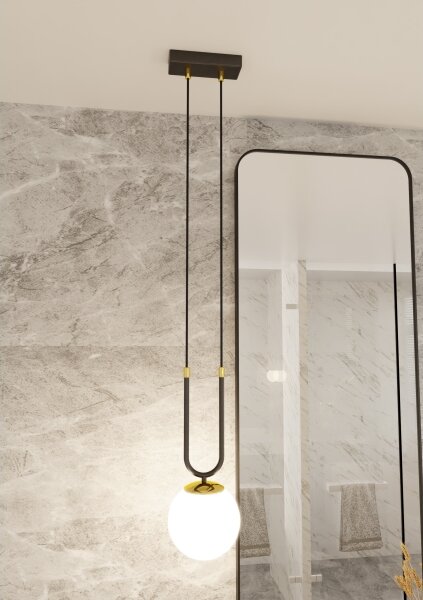 Luster na lanku GLAM 1xE14/10W/230V čierna