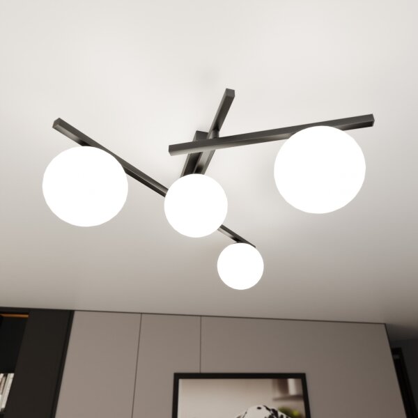 Stropné svietidlo SMART 4xE14/10W/230V čierna/biela