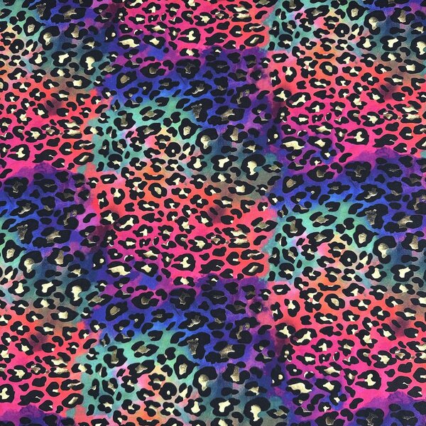 Metráž Teplákovina digital - Leopard gold multicolour