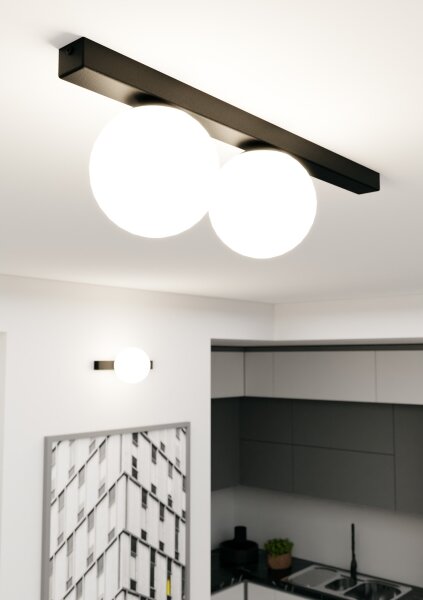 Stropné svietidlo FIT 2xE14/10W/230V čierna/biela