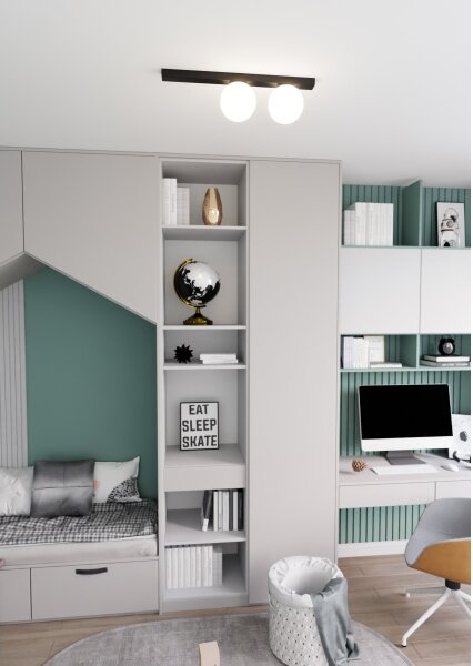 Stropné svietidlo FIT 2xE14/10W/230V čierna/biela