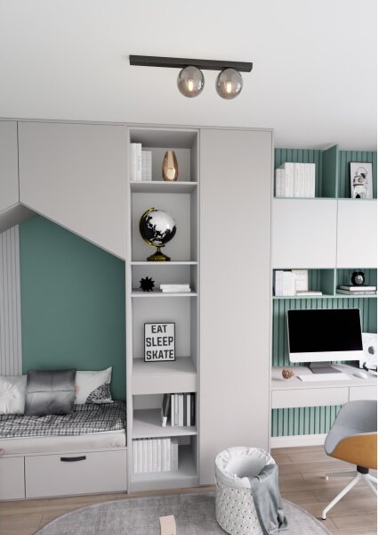 Stropné svietidlo FIT 2xE14/10W/230V čierna/šedá
