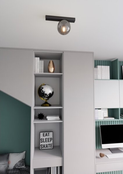 Stropné svietidlo FIT 1xE14/10W/230V čierna/šedá