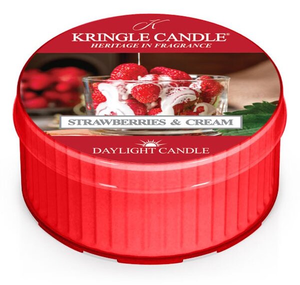 Kringle Candle Strawberries & Cream čajová sviečka 42 g