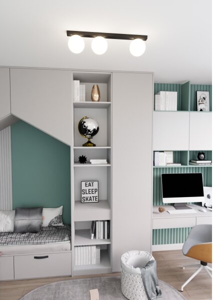 Stropné svietidlo FIT 3xE14/10W/230V čierna/biela