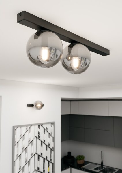 Stropné svietidlo FIT 2xE14/10W/230V čierna/šedá