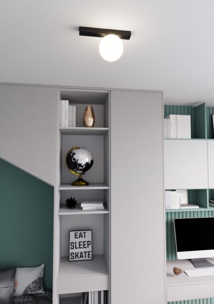 Stropné svietidlo FIT 1xE14/10W/230V čierna/biela
