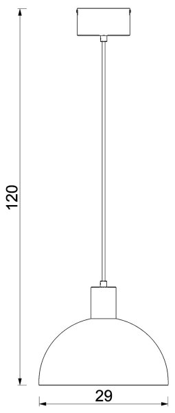 Závesný luster HANDA na lanku 1xE27/15W/230V bordový
