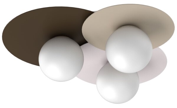 Stropné svietidlo FLAT 3xE27/15W/230V 55x60 cm béžové/krémové/bordové