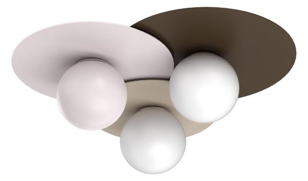 Stropné svietidlo FLAT 3xE27/15W/230V 55x60 cm béžové/krémové/bordové