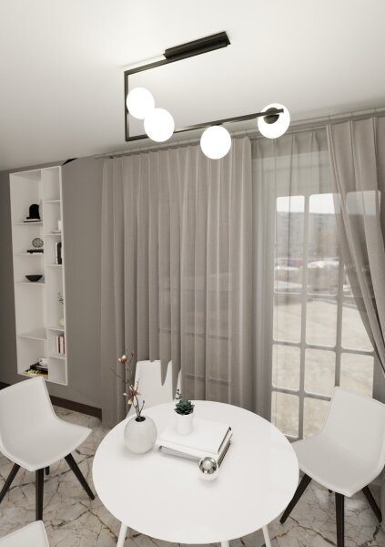 Luster na tyči SOMA 4xE14/10W/230V čierna/biela