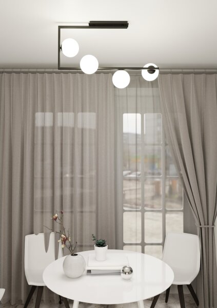Luster na tyči SOMA 4xE14/10W/230V čierna/biela