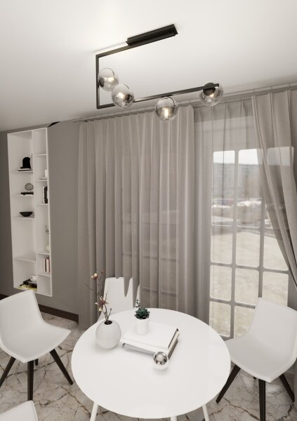 Luster na tyči SOMA 4xE14/10W/230V čierna/šedá