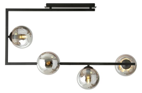 Luster na tyči SOMA 4xE14/10W/230V čierna/šedá