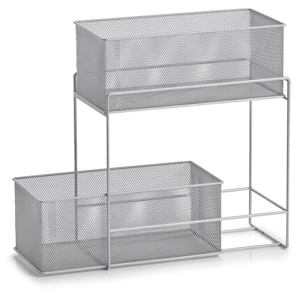 Zeller Regál s 2 košíkmi, sieťovina 17,5x35x42