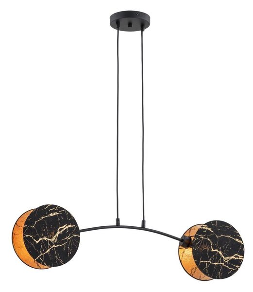 Luster na lanku MOTIF 2xE27/15W/230V čierna/zlatá