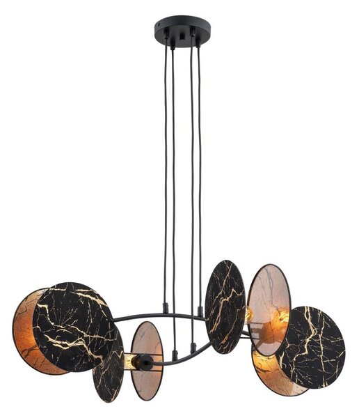 Luster na lanku MOTIF 4xE27/15W/230V čierna/zlatá